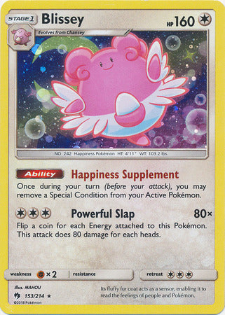 Blissey (153/214) (Cosmos Holo) [Sun & Moon: Lost Thunder] | Exor Games New Glasgow