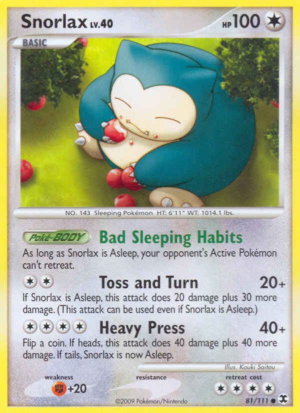 Snorlax (81/111) [Platinum: Rising Rivals] | Exor Games New Glasgow