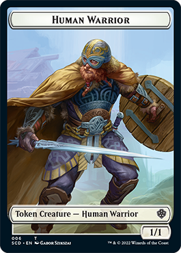 Saproling // Human Warrior Double-Sided Token [Starter Commander Decks] | Exor Games New Glasgow