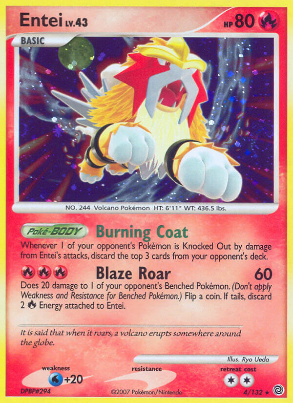 Entei (4/132) (Cracked Ice Holo) [Diamond & Pearl: Secret Wonders] | Exor Games New Glasgow