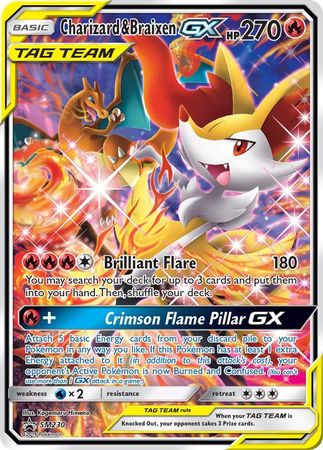 Charizard & Braixen GX (SM230) (Jumbo Card) [Sun & Moon: Black Star Promos] | Exor Games New Glasgow