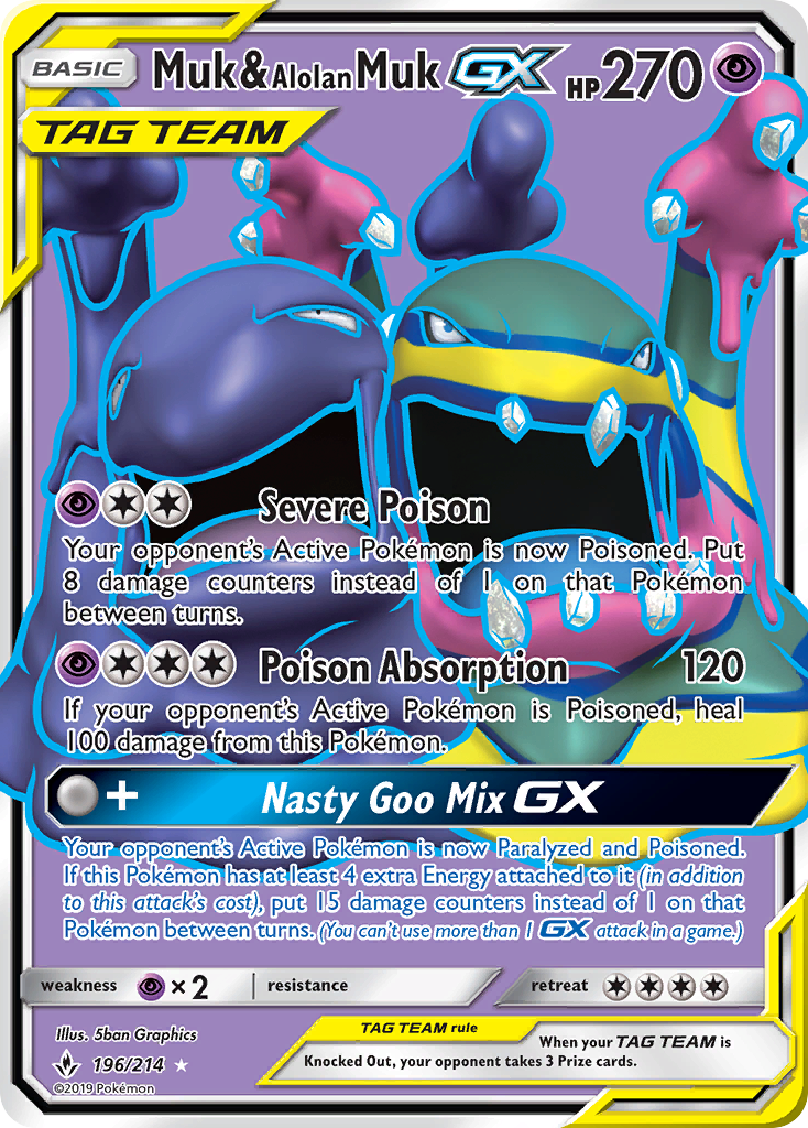 Muk & Alolan Muk GX (196/214) [Sun & Moon: Unbroken Bonds] | Exor Games New Glasgow