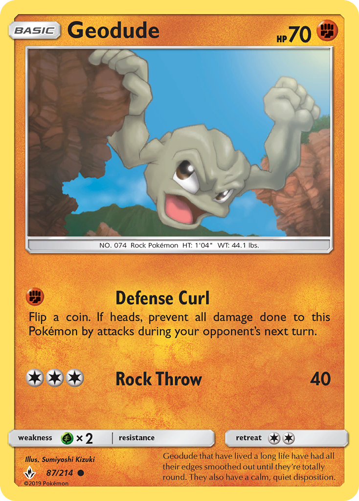 Geodude (87/214) [Sun & Moon: Unbroken Bonds] | Exor Games New Glasgow