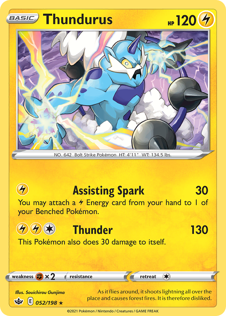 Thundurus (052/198) (Theme Deck Exclusive) [Sword & Shield: Chilling Reign] | Exor Games New Glasgow