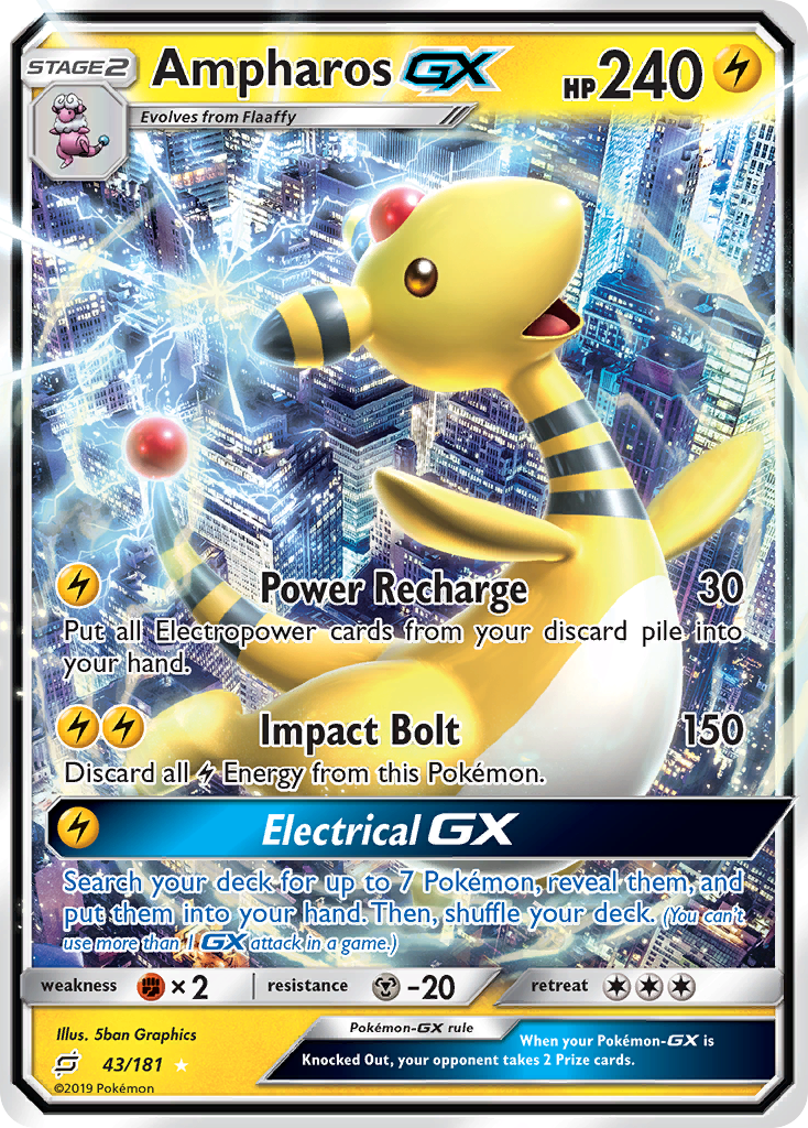 Ampharos GX (43/181) [Sun & Moon: Team Up] | Exor Games New Glasgow