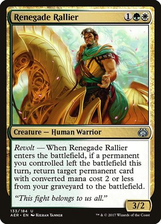 Renegade Rallier [Aether Revolt] | Exor Games New Glasgow