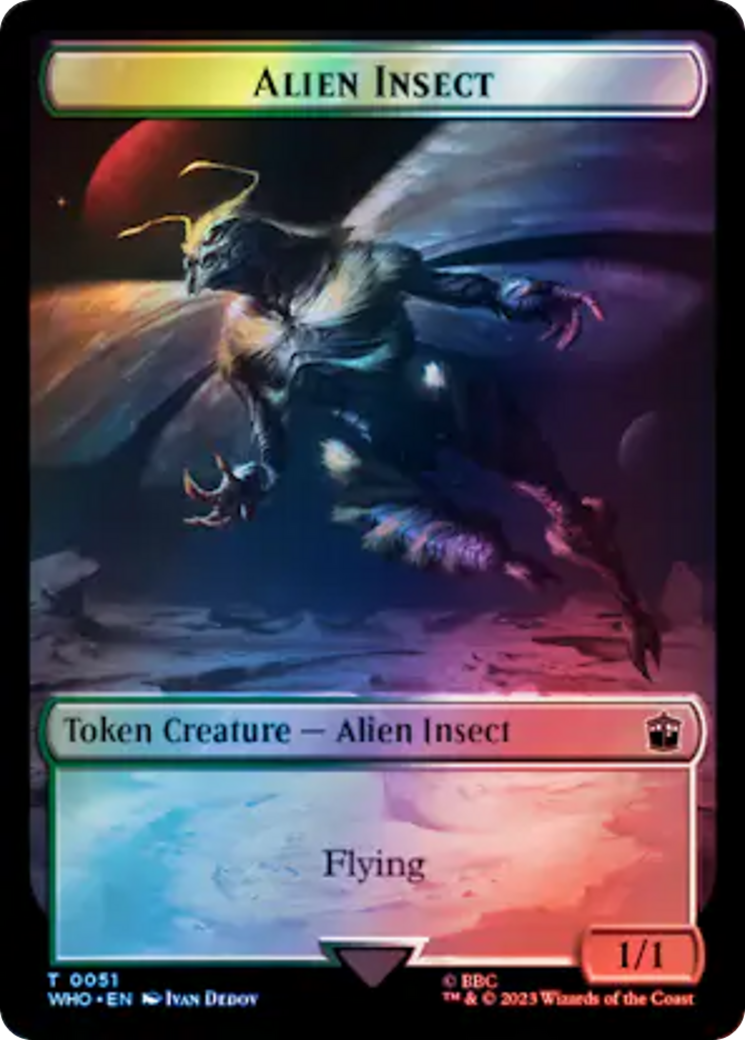 Alien Angel // Alien Insect Double-Sided Token (Surge Foil) [Doctor Who Tokens] | Exor Games New Glasgow