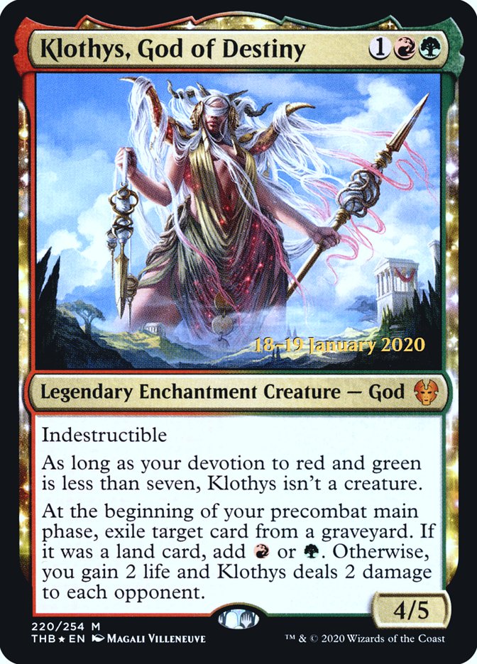 Klothys, God of Destiny [Theros Beyond Death Prerelease Promos] | Exor Games New Glasgow