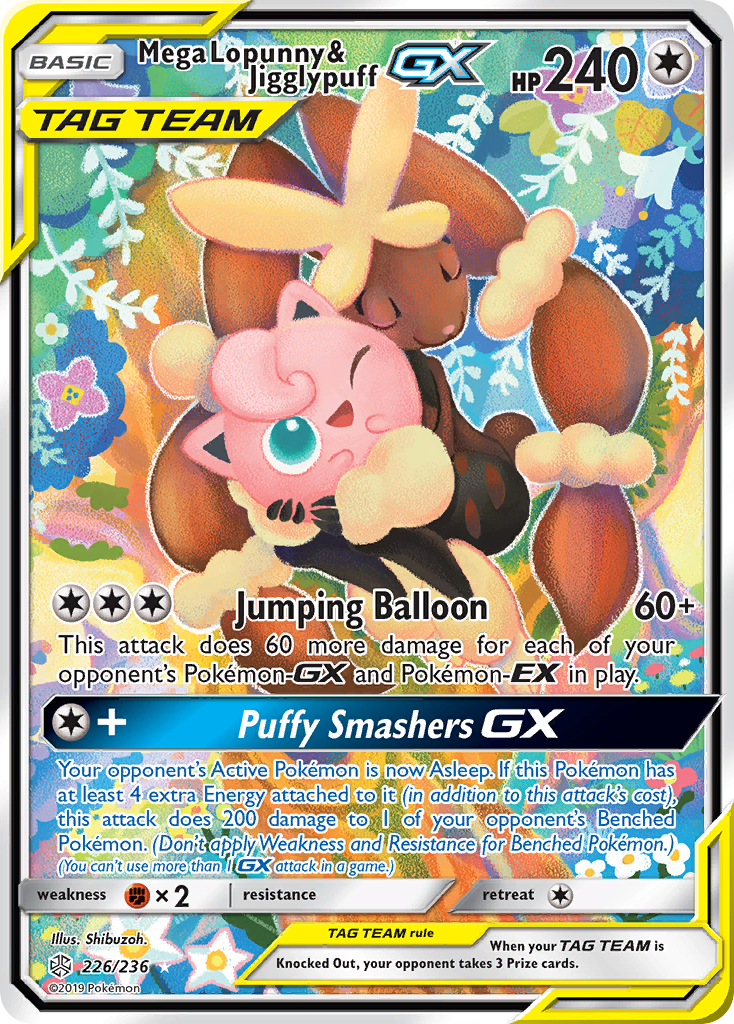 Mega Lopunny & Jigglypuff GX (226/236) [Sun & Moon: Cosmic Eclipse] | Exor Games New Glasgow