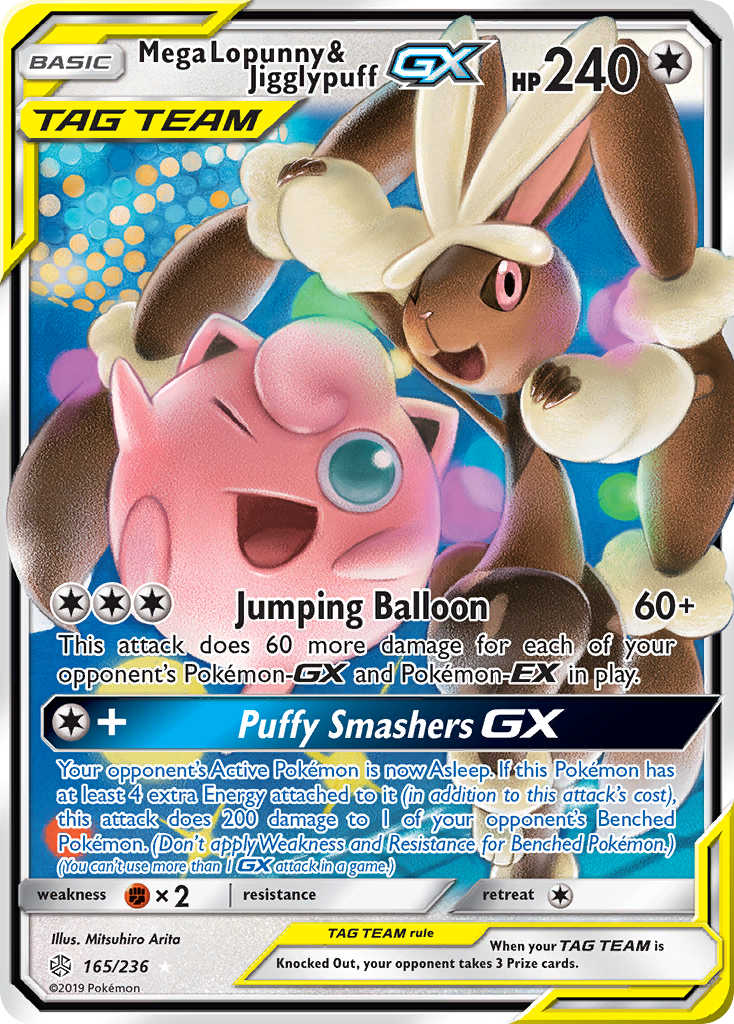 Mega Lopunny & Jigglypuff GX (165/236) [Sun & Moon: Cosmic Eclipse] | Exor Games New Glasgow