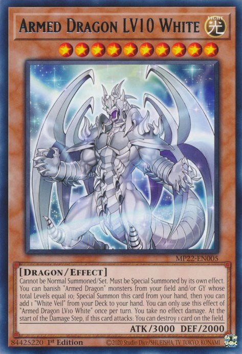 Armed Dragon LV10 White [MP22-EN005] Rare | Exor Games New Glasgow