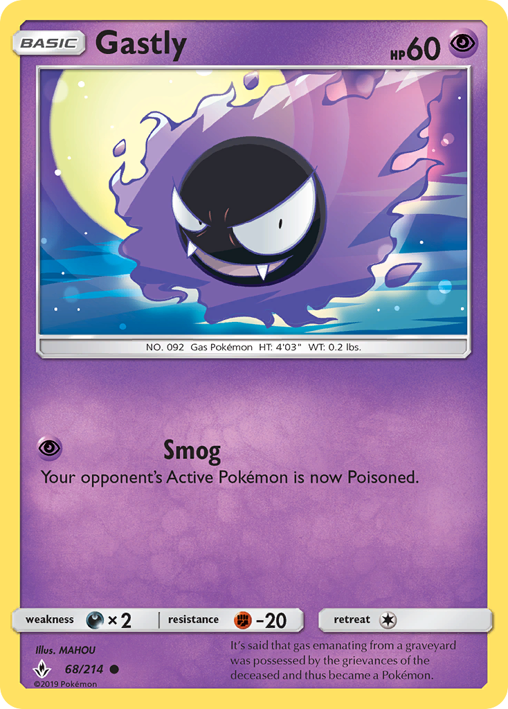 Gastly (68/214) [Sun & Moon: Unbroken Bonds] | Exor Games New Glasgow