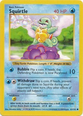 Squirtle (63/102) [Base Set Shadowless Unlimited] | Exor Games New Glasgow