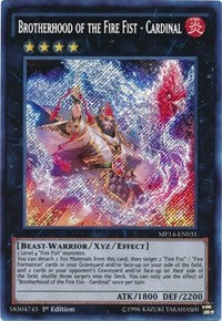 Brotherhood of the Fire Fist - Cardinal [MP14-EN031] Secret Rare | Exor Games New Glasgow