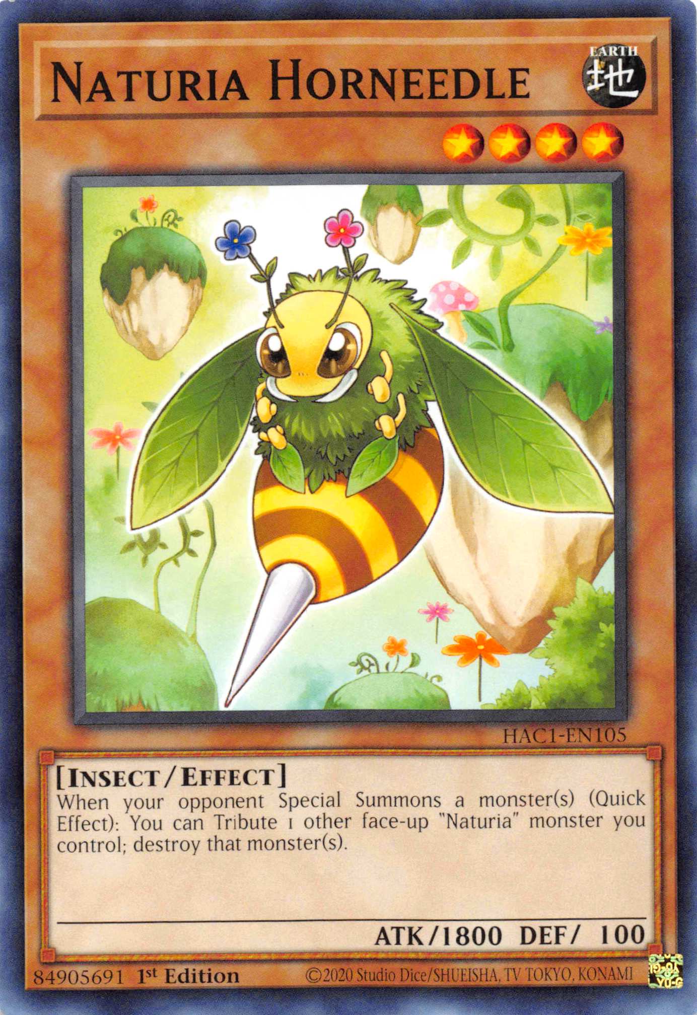 Naturia Horneedle (Duel Terminal) [HAC1-EN105] Parallel Rare | Exor Games New Glasgow