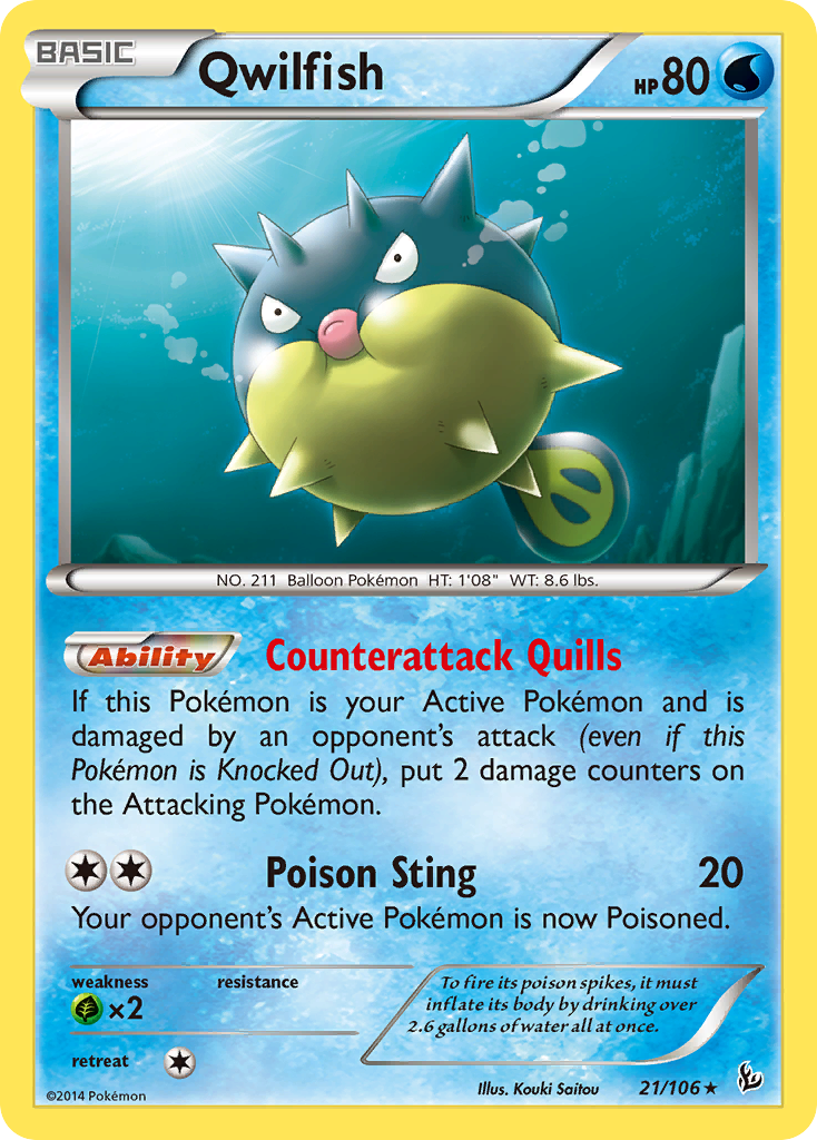 Qwilfish (21/106) [XY: Flashfire] | Exor Games New Glasgow