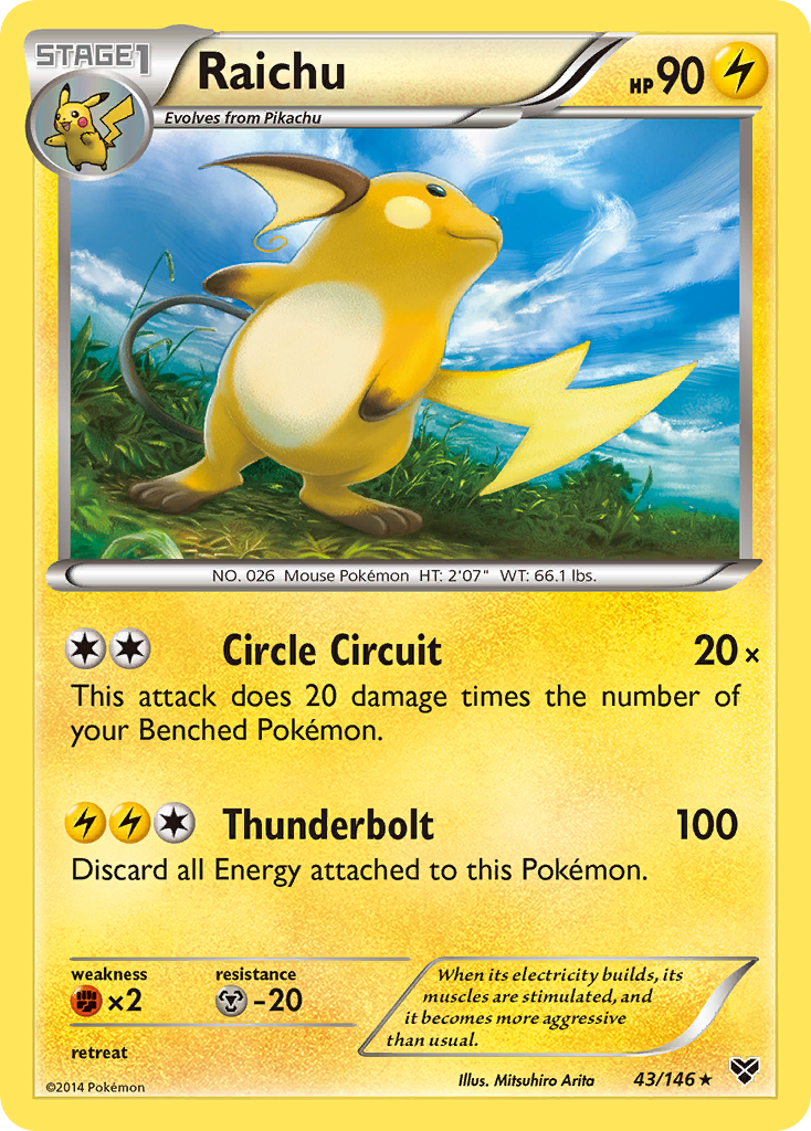 Raichu (43/146) [XY: Base Set] | Exor Games New Glasgow