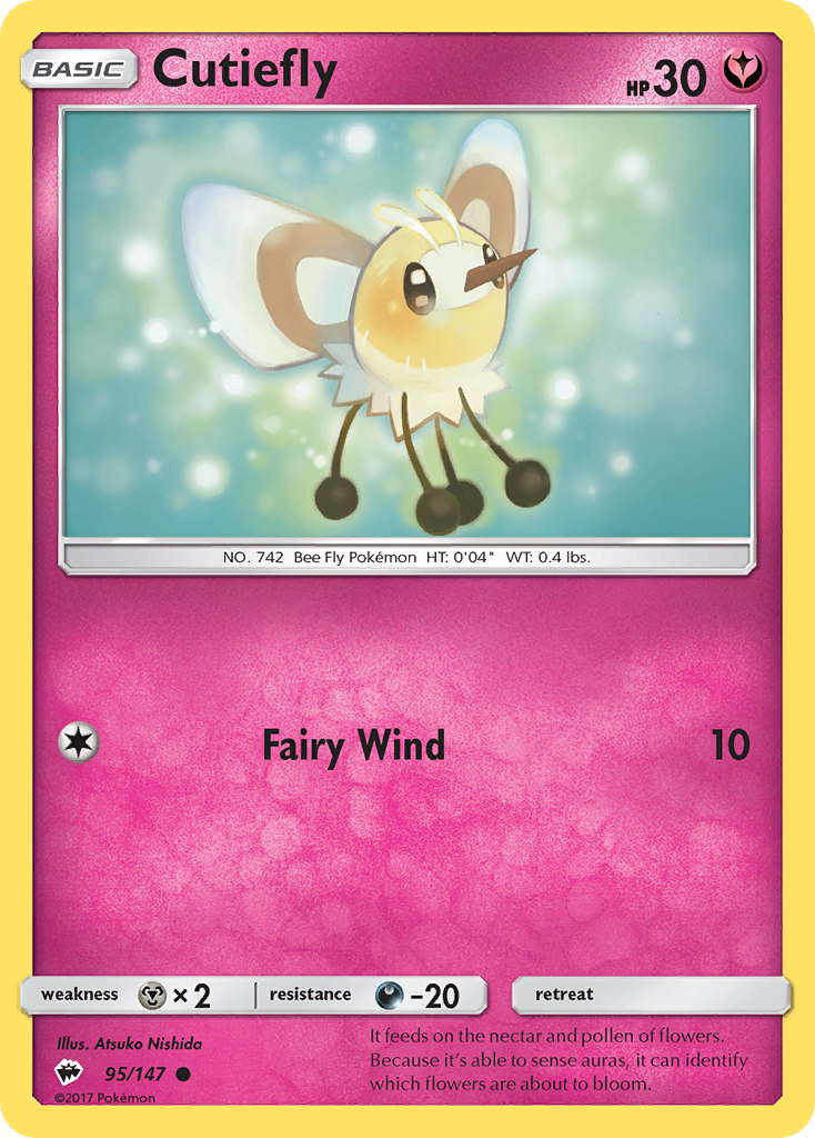 Cutiefly (95/147) [Sun & Moon: Burning Shadows] | Exor Games New Glasgow