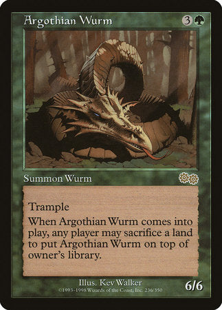 Argothian Wurm [Urza's Saga] | Exor Games New Glasgow