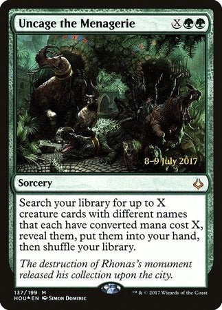 Uncage the Menagerie [Hour of Devastation Promos] | Exor Games New Glasgow