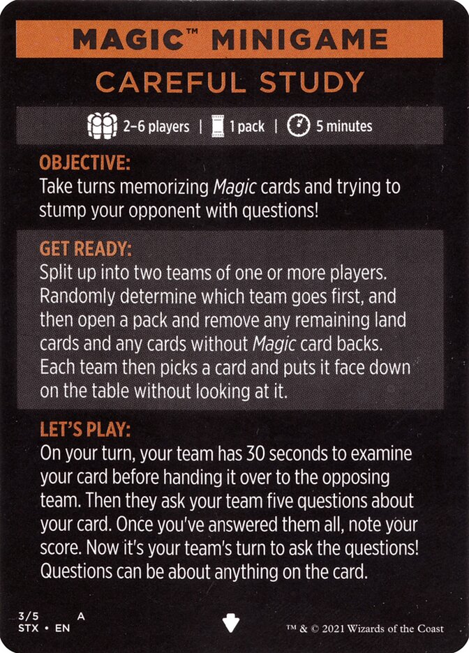 Careful Study (Magic Minigame) [Strixhaven: School of Mages Minigame] | Exor Games New Glasgow