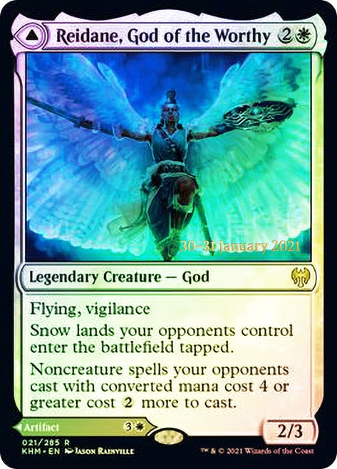 Reidane, God of the Worthy // Valkmira, Protector's Shield  [Kaldheim Prerelease Promos] | Exor Games New Glasgow