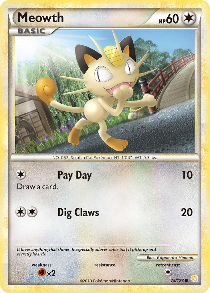 Meowth (75/123) [HeartGold & SoulSilver: Base Set] | Exor Games New Glasgow