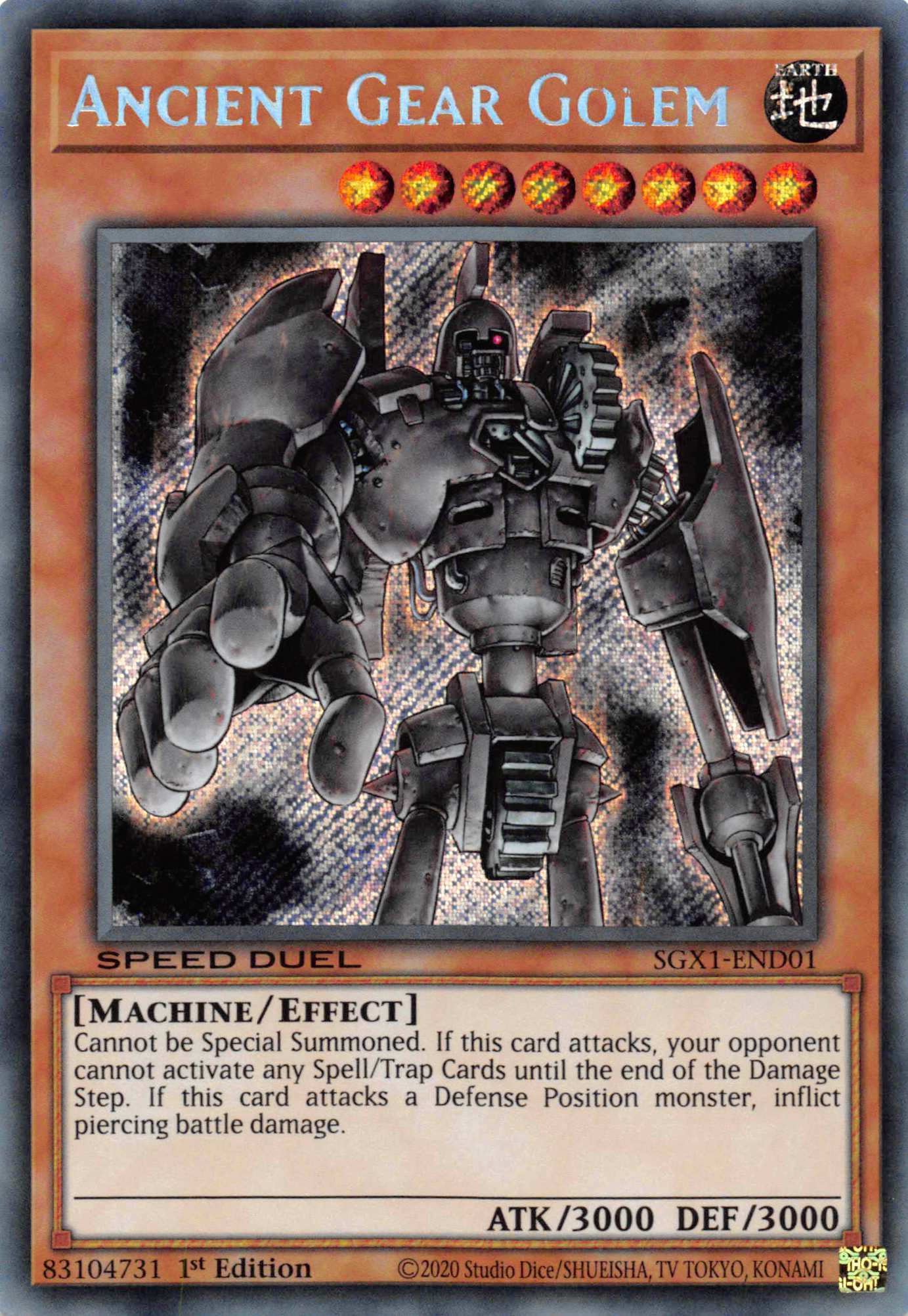 Ancient Gear Golem [SGX1-END01] Secret Rare | Exor Games New Glasgow