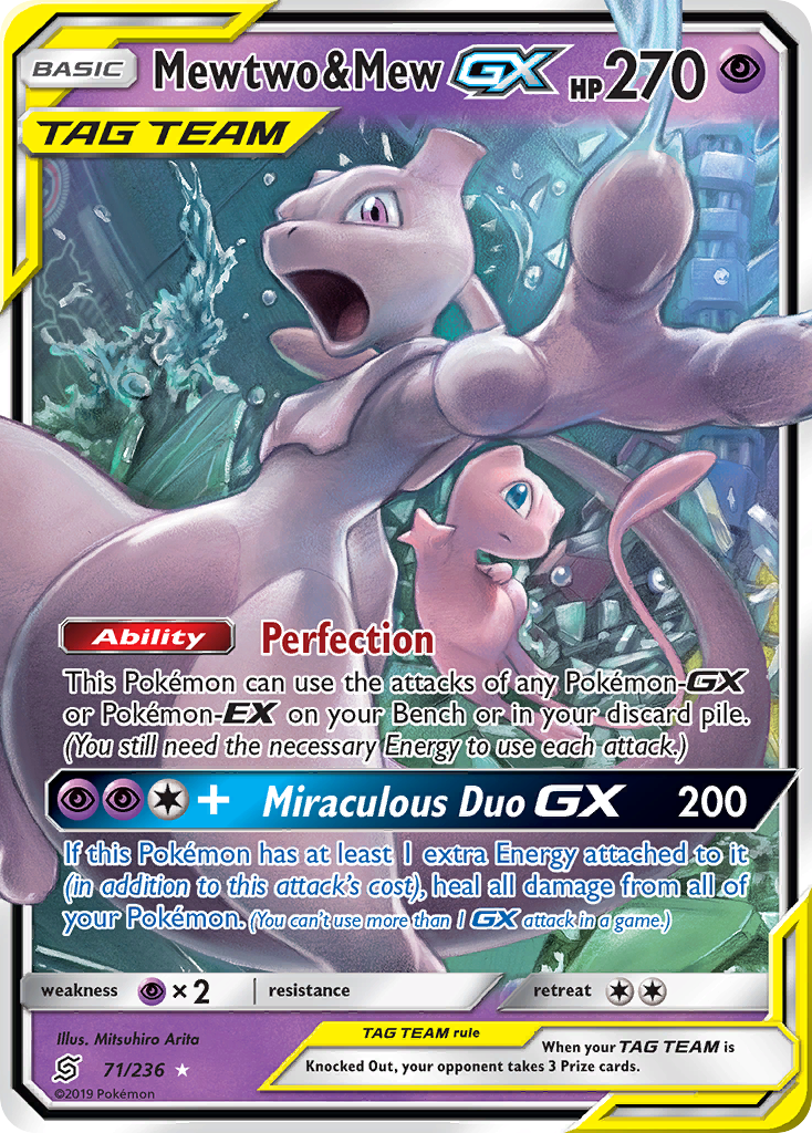 Mewtwo & Mew GX (71/236) [Sun & Moon: Unified Minds] | Exor Games New Glasgow