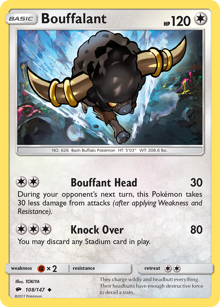 Bouffalant (108/147) [Sun & Moon: Burning Shadows] | Exor Games New Glasgow