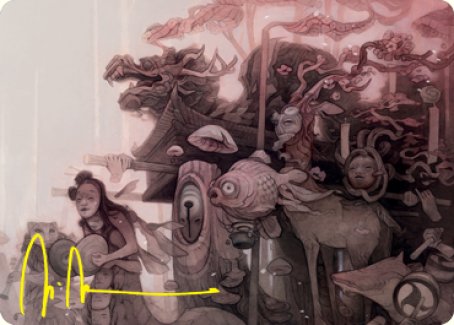 March of Burgeoning Life Art Card (Gold-Stamped Signature) [Kamigawa: Neon Dynasty Art Series] | Exor Games New Glasgow