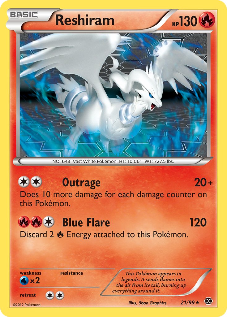 Reshiram (21/99) (Theme Deck Exclusive) [Black & White: Next Destinies] | Exor Games New Glasgow