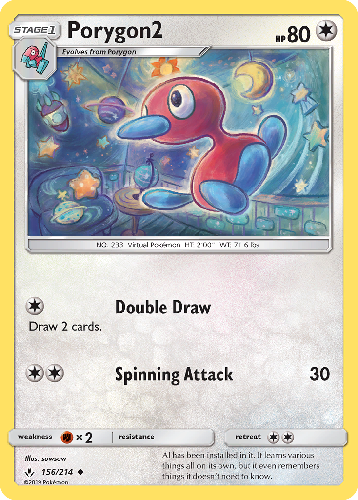 Porygon2 (156/214) [Sun & Moon: Unbroken Bonds] | Exor Games New Glasgow