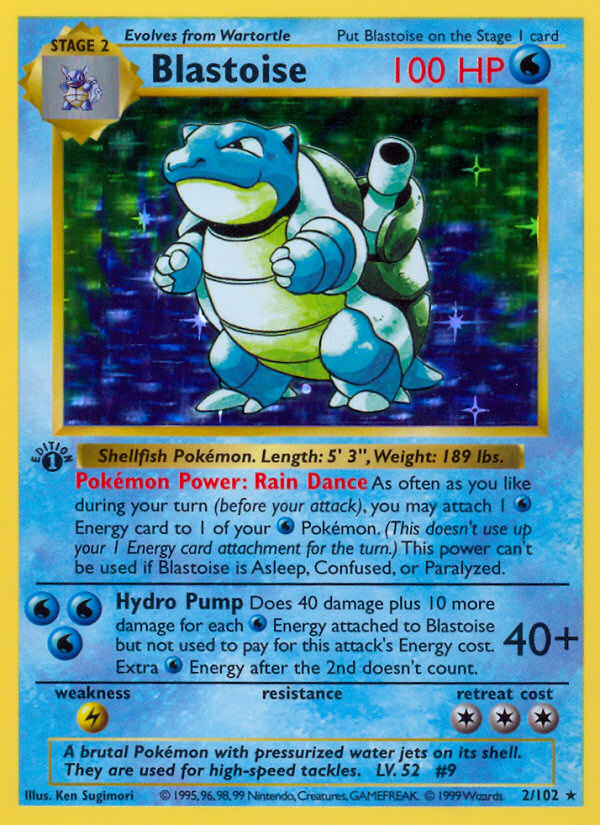 Blastoise (2/102) (Shadowless) [Base Set 1st Edition] | Exor Games New Glasgow