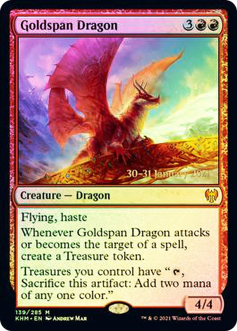 Goldspan Dragon  [Kaldheim Prerelease Promos] | Exor Games New Glasgow