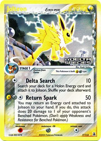 Jolteon (7/113) (Delta Species) (Stamped) [EX: Delta Species] | Exor Games New Glasgow