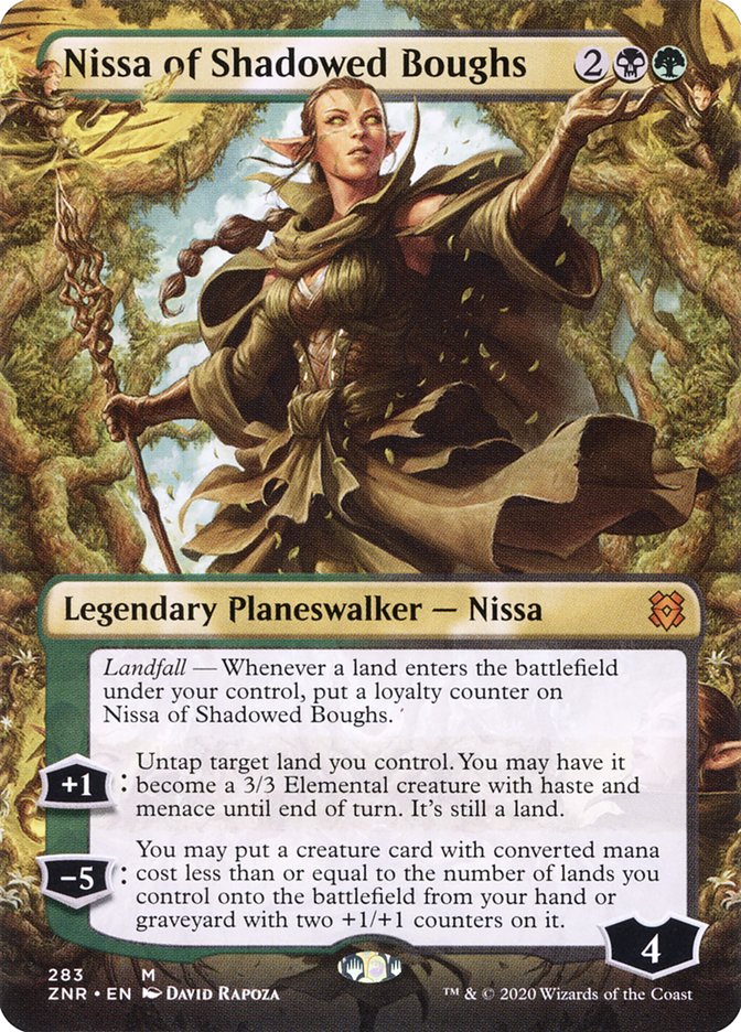 Nissa of Shadowed Boughs (Borderless) [Zendikar Rising] | Exor Games New Glasgow