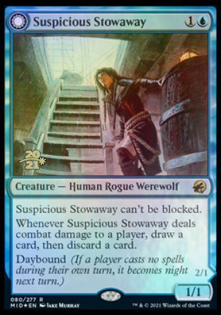 Suspicious Stowaway // Seafaring Werewolf [Innistrad: Midnight Hunt Prerelease Promos] | Exor Games New Glasgow