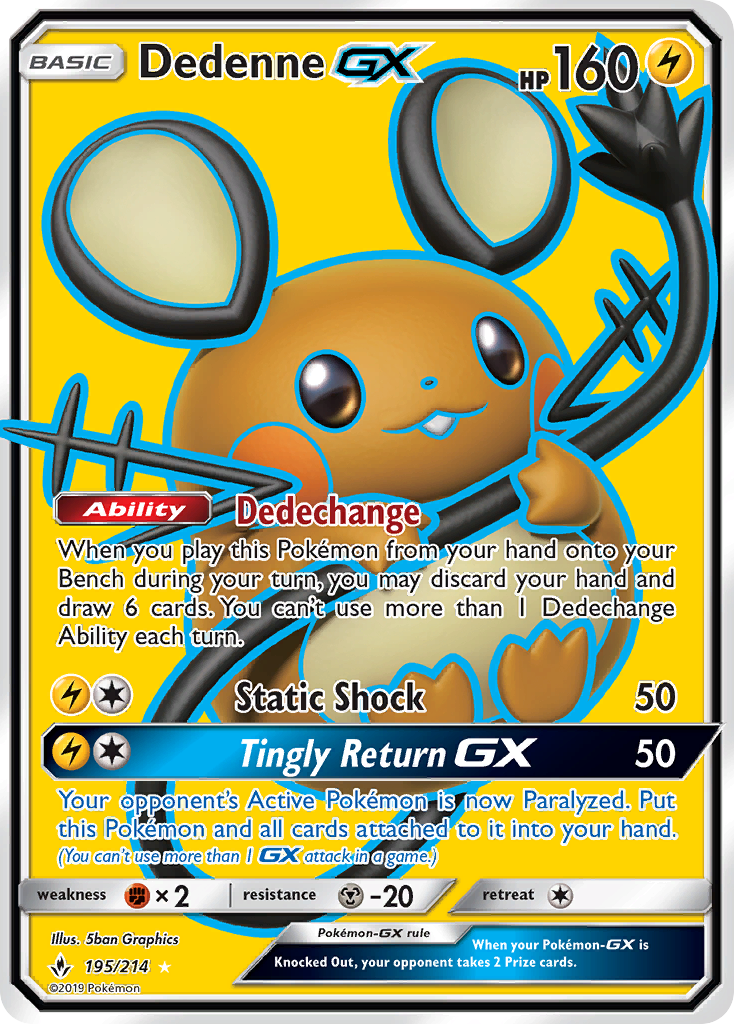 Dedenne GX (195/214) [Sun & Moon: Unbroken Bonds] | Exor Games New Glasgow