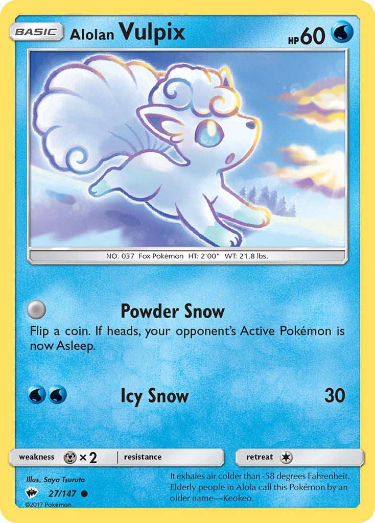 Alolan Vulpix (27/147) [Sun & Moon: Burning Shadows] | Exor Games New Glasgow