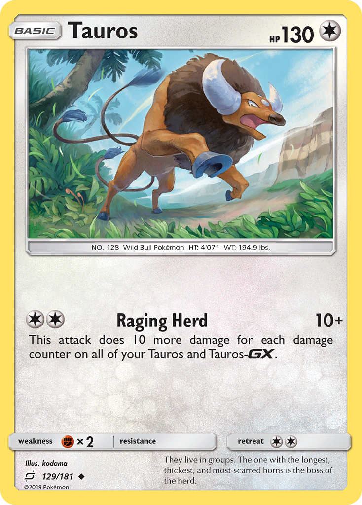 Tauros (129/181) [Sun & Moon: Team Up] | Exor Games New Glasgow