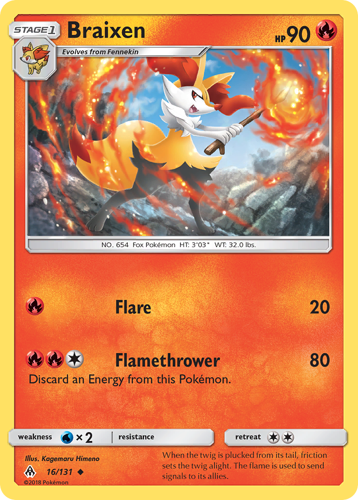 Braixen (16/131) [Sun & Moon: Forbidden Light] | Exor Games New Glasgow