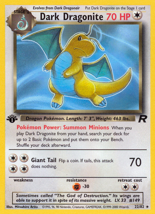 Dark Dragonite (22/82) [Team Rocket 1st Edition] | Exor Games New Glasgow