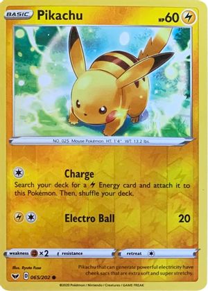 Pikachu (065/202) (Reverse Cosmos Holo) [Sword & Shield: Base Set] | Exor Games New Glasgow