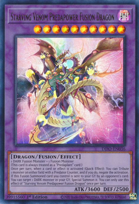 Starving Venom Predapower Fusion Dragon [DIFO-EN036] Ultra Rare | Exor Games New Glasgow