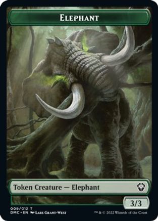 Elephant // Treasure Double-sided Token [Dominaria United Commander Tokens] | Exor Games New Glasgow