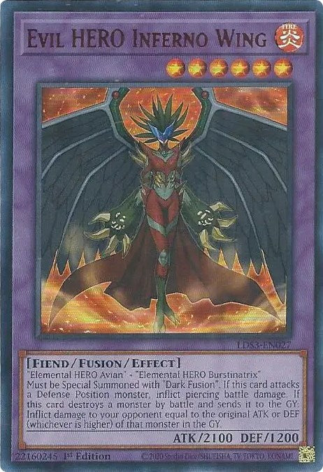 Evil HERO Inferno Wing (Red) [LDS3-EN027] Ultra Rare | Exor Games New Glasgow