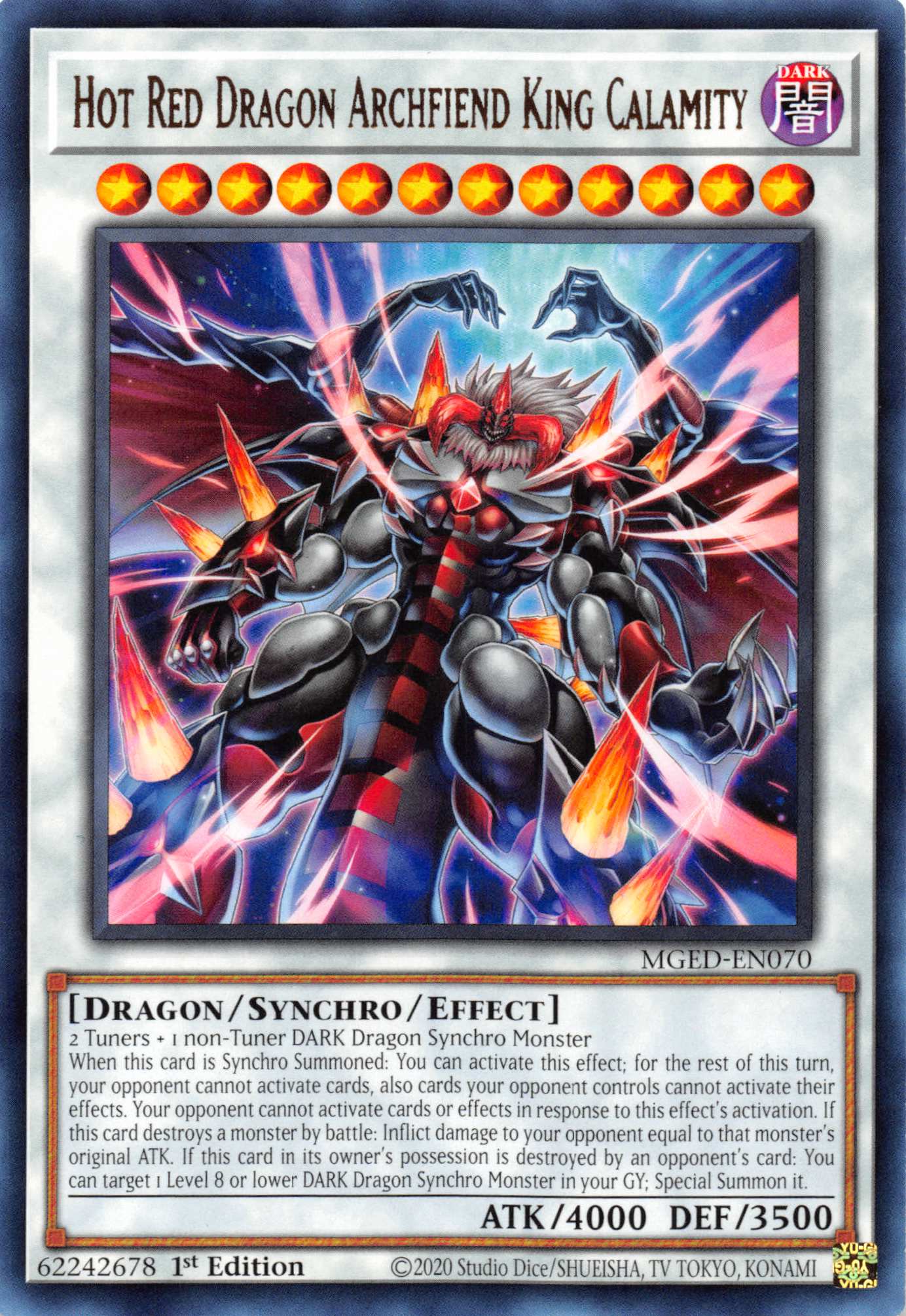 Hot Red Dragon Archfiend King Calamity [MGED-EN070] Rare | Exor Games New Glasgow