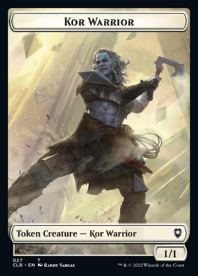 Kor Warrior // Shapeshifter (023) Double-sided Token [Commander Legends: Battle for Baldur's Gate Tokens] | Exor Games New Glasgow