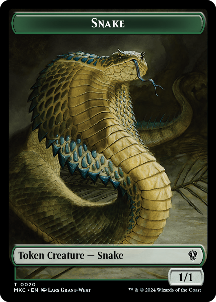 Snake // Morph Double-Sided Token [Murders at Karlov Manor Commander Tokens] | Exor Games New Glasgow